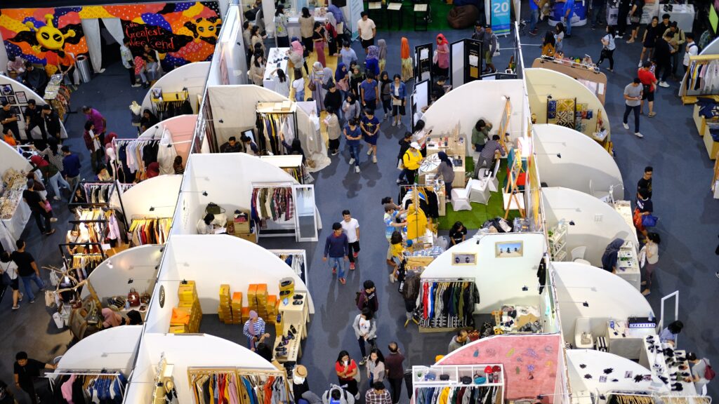 Brand pop-ups in events can maximize revenue with the high foot traffic