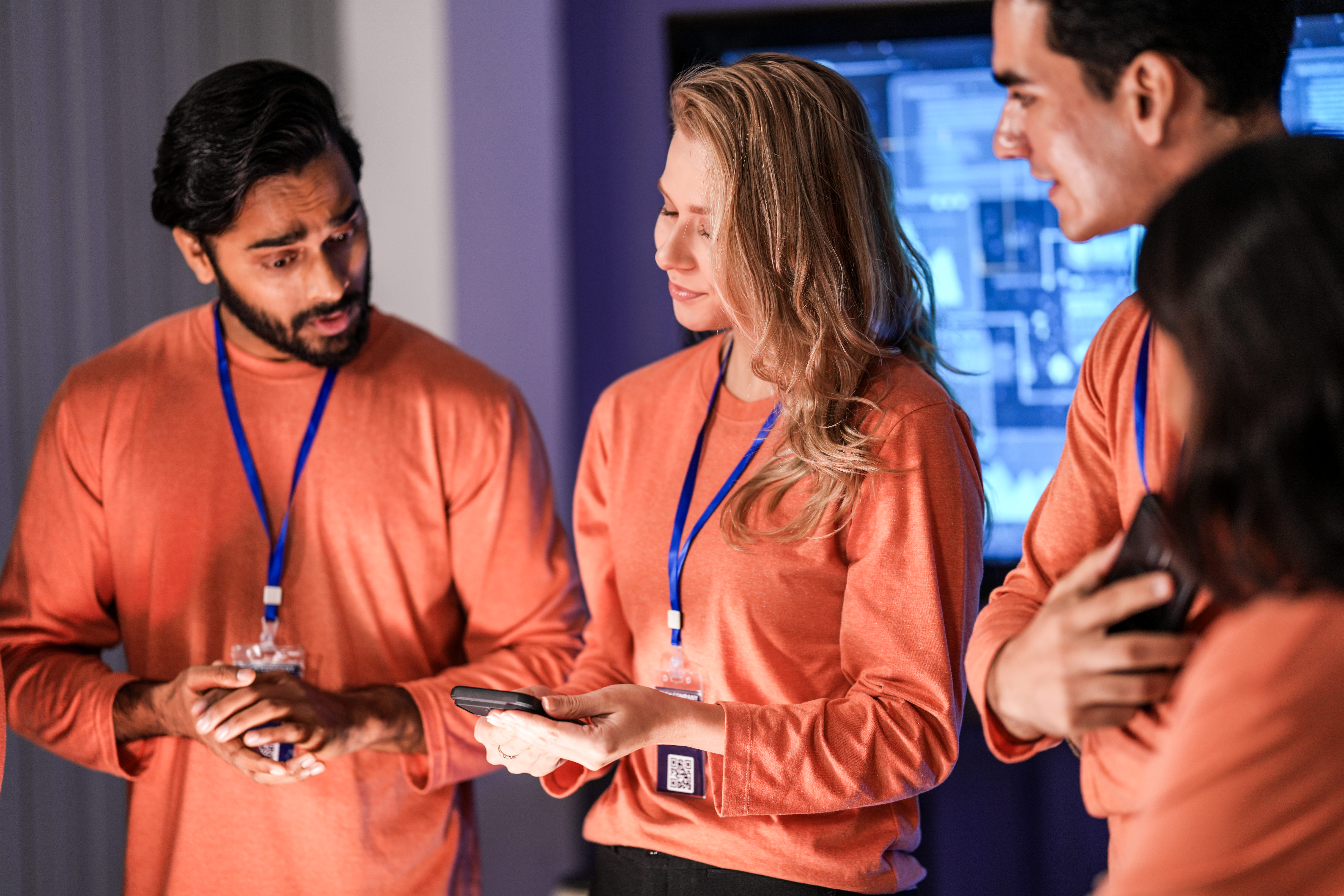 Sales representatives doing a product demo at an event